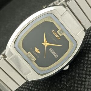 Vintage 1978 Citizen Automatic Womans Silver Watch W/daydate & Gold accents